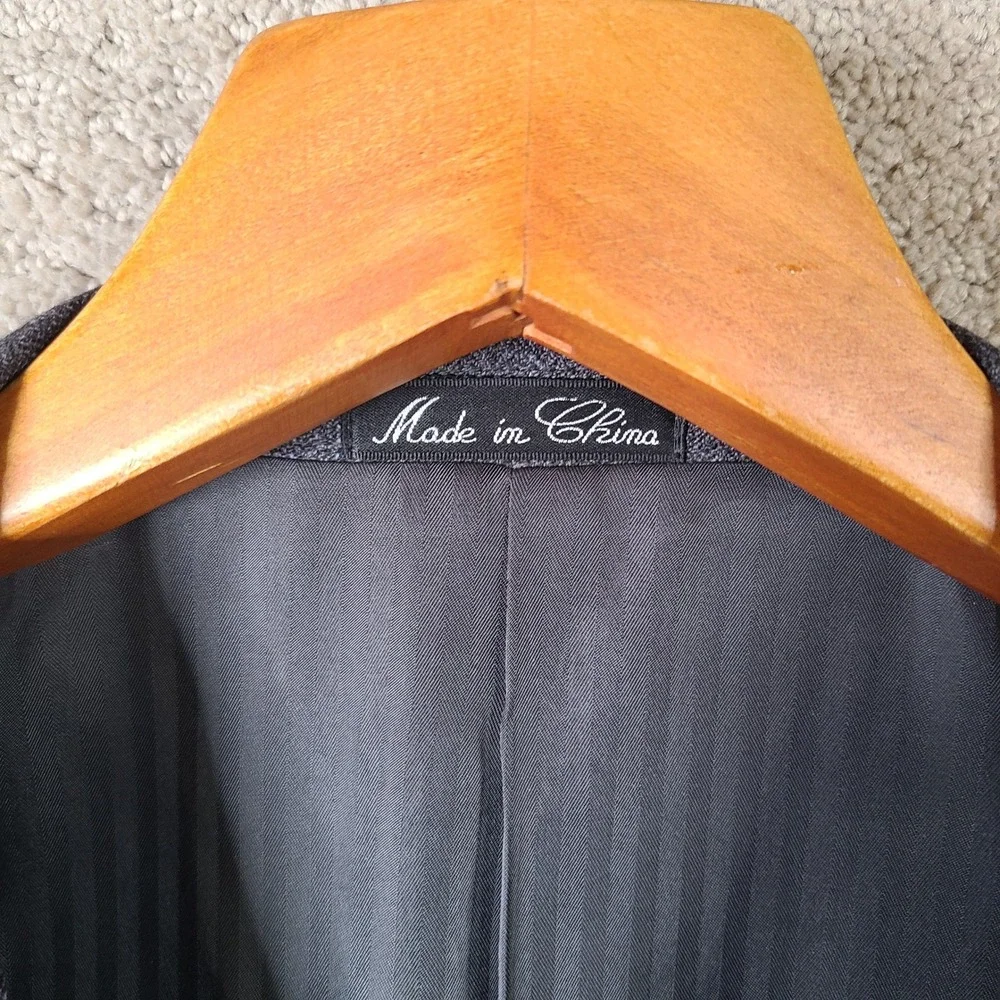 Vintage Calvin America‎ Jacket Mens 42R Gray Blue Plaid Blazer Wool Super 100s